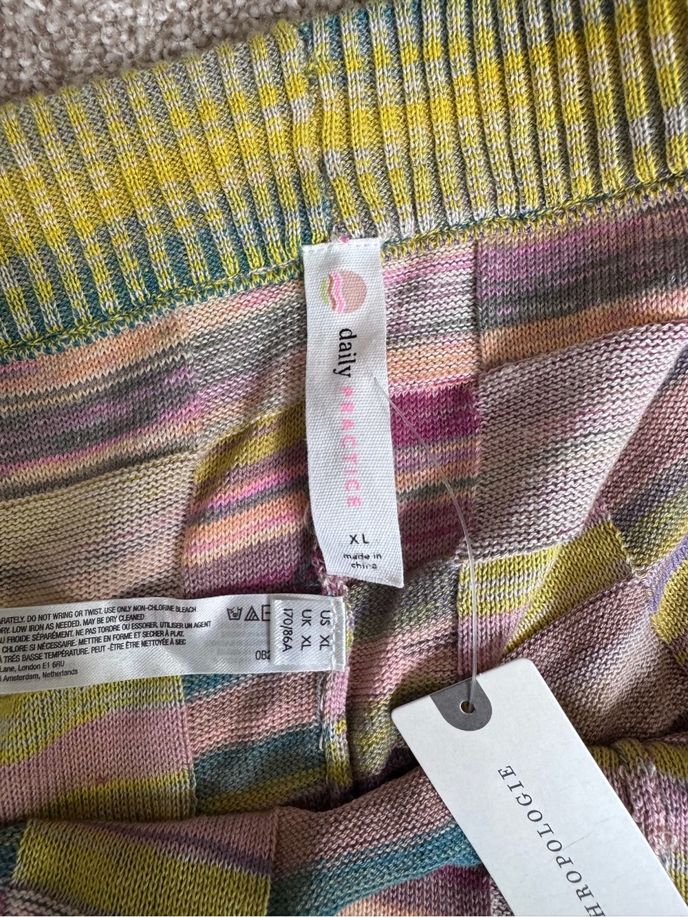 NWT Anthropologie Daily Practice Colorblock Knit Lounge Shorts Sz XL - Picture 13 of 13